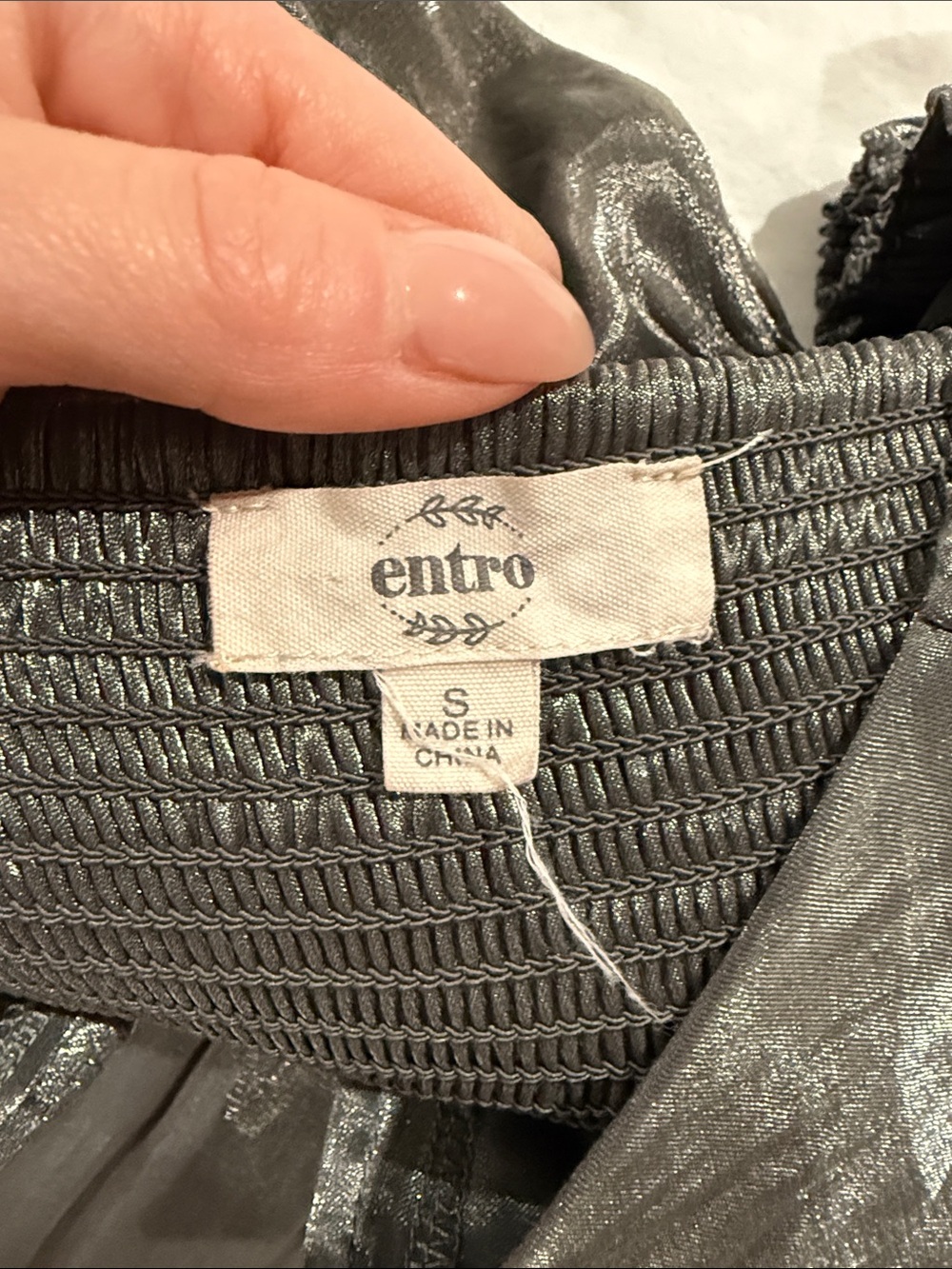entro Metallic Slate Tiered V-Neck Mini Dress - Picture 2 of 5